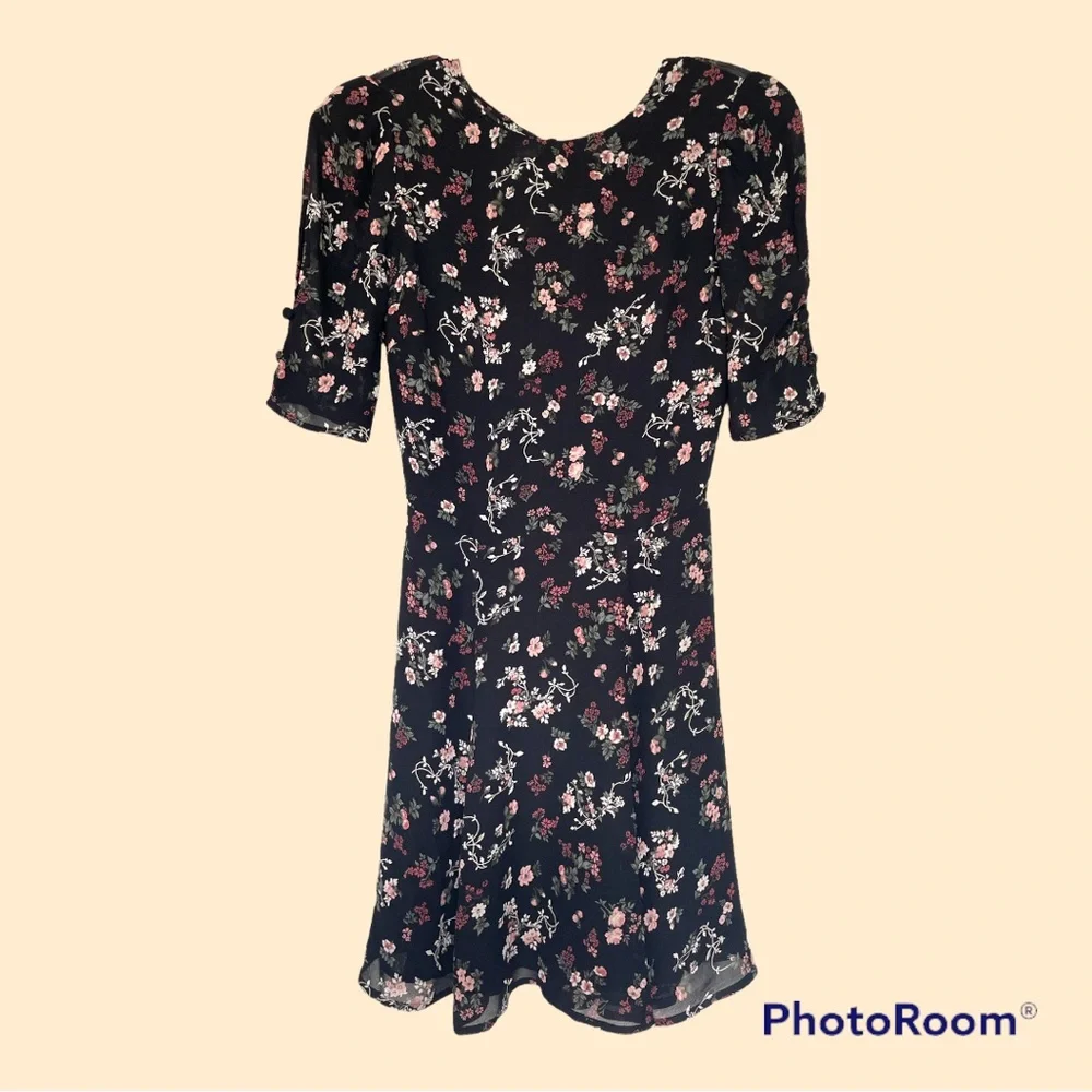 NWT Reformation Bard Puff Sleeve Floral Mini Dress Size 2 Jolene - Picture 3 of 5